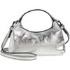Off-white Micro Arcade Metallic Leather Crossbody Bag In 7200 Silver