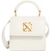 Off-white Micro Jitney Leather Top Handle Bag In White