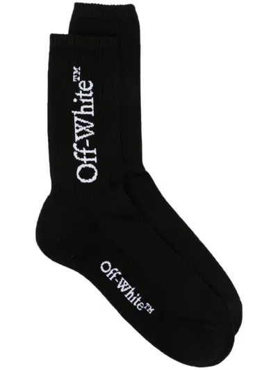 Off-white Mid Bookish Calf Socks Clothing In Black