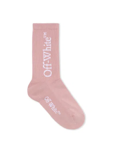 Off-white Mid Bookish Calf Socks In Pink