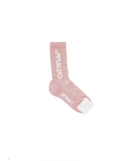 OFF-WHITE OFF-WHITE MID BOOKISH CALF SOCKS PINK - WHITE