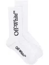Off-white White Big Logo Bookish Mid Calf Socks In White