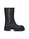 Off-white Mid-calf Black Ankle Boots With Sole In Black