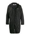 Off-white Mid-length Zipped Raincoat In Black