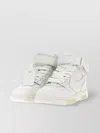 Off-white Mid Top Lea Sneakers With Perforated Toe