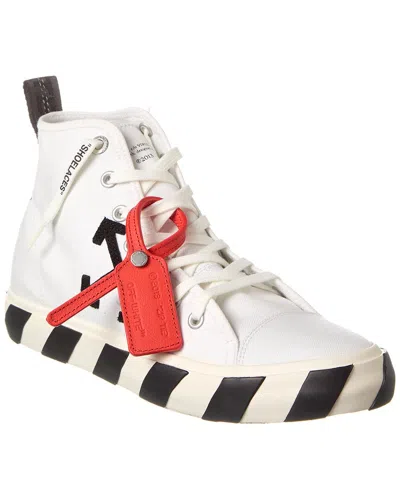 Off-white Mid Top Vulcanized Canvas Sneaker In White