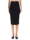Off-white Logo-waistband Stretch Technical Skirt In Black