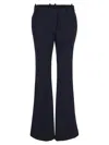 Off-white Virgin Wool Flared Trousers In Blue