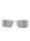Off-white Milano Rectangle-frame Sunglasses In Grey