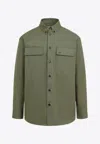 Off-white Logo-embroidered Shirt Jacket In Olive