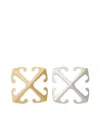 Off-white Bicolor Mini Arrow Earrings In 银色