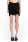 Off-white Chic Black Virgin Wool Skirt With Viscose Lining And Unique Design In Black