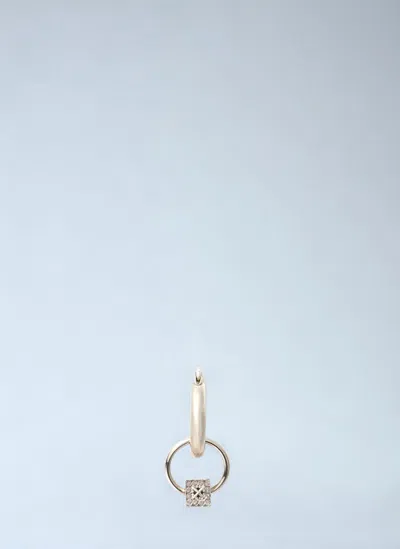 OFF-WHITE MINI DICE MONO HOOP EARRING