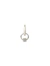 Off-white Mini Dice Single Hoop Earring In Silver