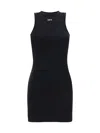 Off-white Logo-print Mini Dress In Black White