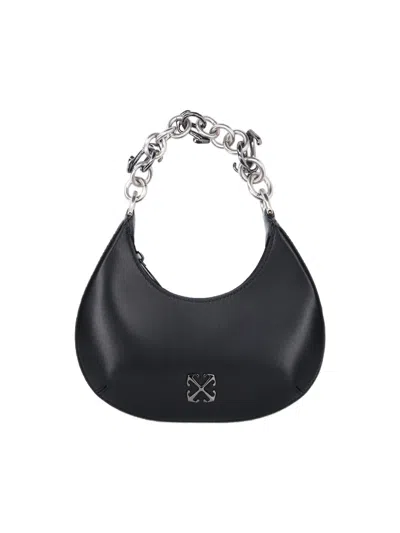 Off-white Mini Hemisphere Shoulder Bag In Smooth Black Lamb Leather