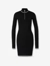 Off-white Zip-fastening Stripe-detail Dress In Black