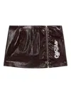Off-white Mini Skirt In Shiny Imitation Leather In Black