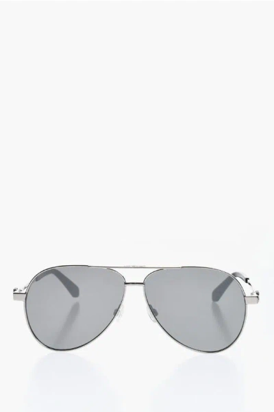 Off-white Mirrored Ruston Aviator Sunglasses In Metallic