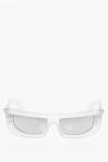 Off-white Mirrored Volcanite Shied Sunglasses With Sheer Frame In Transparent