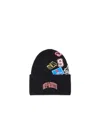 Off-white Logo Patches Ribbed Beanie In Black