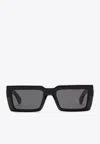 Off-white Moberly Rectangular Logo Sunglasses In Gray