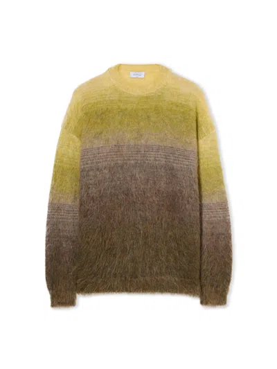 Off-white Mohair Arrow Gradient Crewneck Sweater In Brown