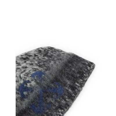 Off-white Mohair-blend Beanie In Gray