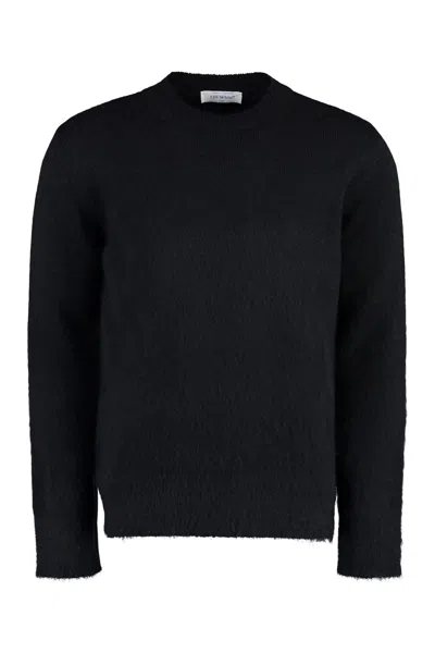 Off-white Mohair Blend Sweater In Black Beige