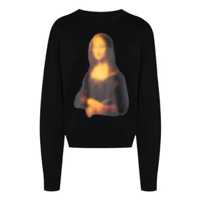Off-white Mona Lisa Applique Sweat Shirt Men's Black