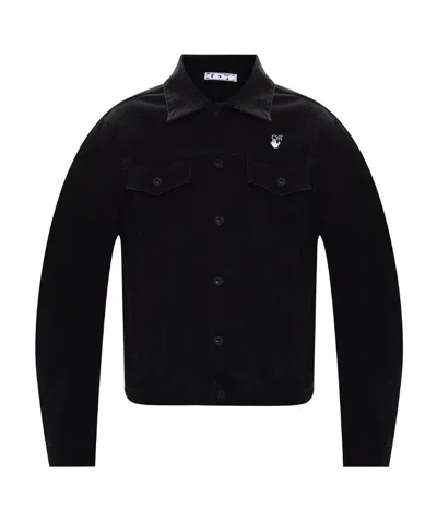 Off-white Mona Lisa Denim Jacket In Black