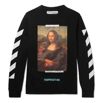 Off-white Monalisa Diagonals Print Sweatshirt Men's Black