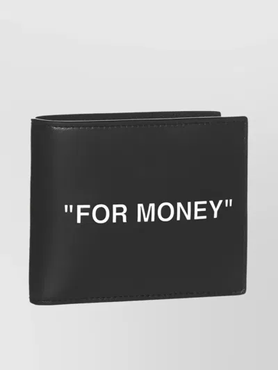 Off-white Money' Signature Quote Bifold Wallet In Black