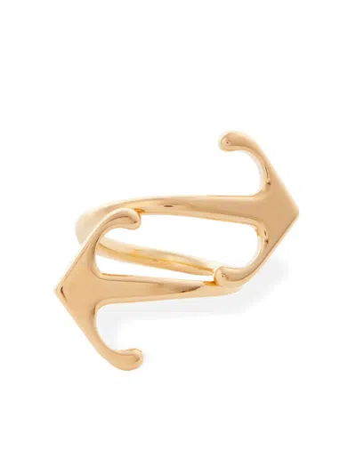 Off-white Mono Arrow Logo Ring In Gold