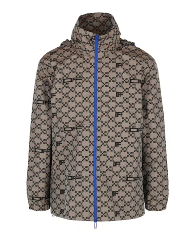 Off-white Monogram Allover Windbreaker Jacket In Multi