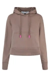 Off-white Monogram Cropped Hoodie In Camel