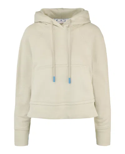 Off-white Monogram Crop Hoodie In Green