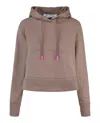 Off-white Monogram Cropped Hoodie In Brown