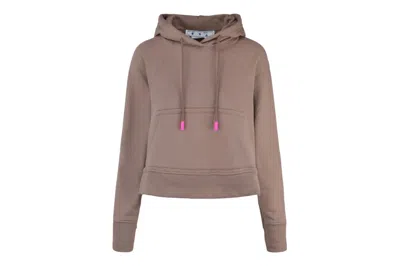 Pre-owned Off-white Monogram Cropped Hoodie Camel