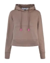 Off-white Monogram Cropped Hoodie In Beige