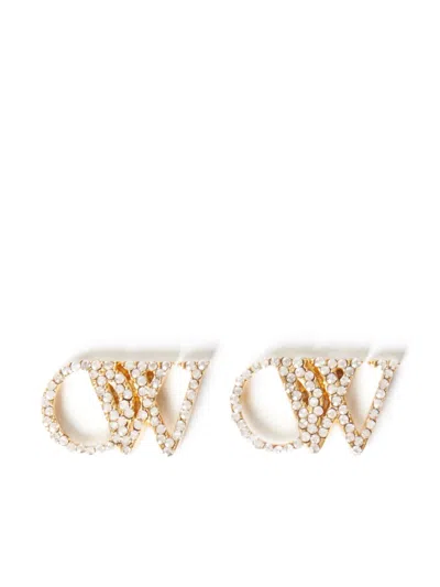 Off-white Monogram Earrings In Gold