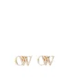 Off-white Ow Crystal Stud Earrings In Yellow