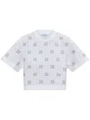 Off-white Monogram-embroidered Cropped T-shirt In Weiss