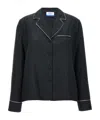 Off-white Off White Embroidered Silk Blend Pyjama Shirt In Black
