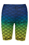 Off-white Arrows-print Biker Shorts In Blue/green/yellow Multi