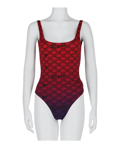 Off-white Monogram One-piece Swimsuit In Red