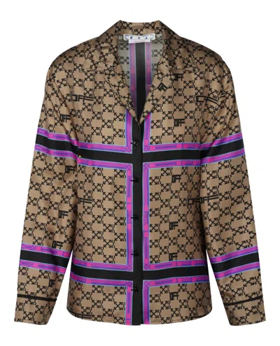 Off-white Monogram Pajama Silk Shirt In Multicolor