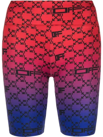 Off-white Monogram-print Cycling Shorts In Rot