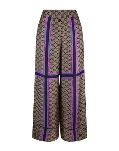 Off-white Monogram Silk Pants Woman Pants Multicolored Size 8 Silk In Green