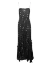 Off-white Moon-print Ruffled Maxi Dress In Black